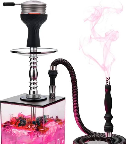 Buy Shisha kit with LED Light Smoking Kit – Glass Water Pipe Narguile